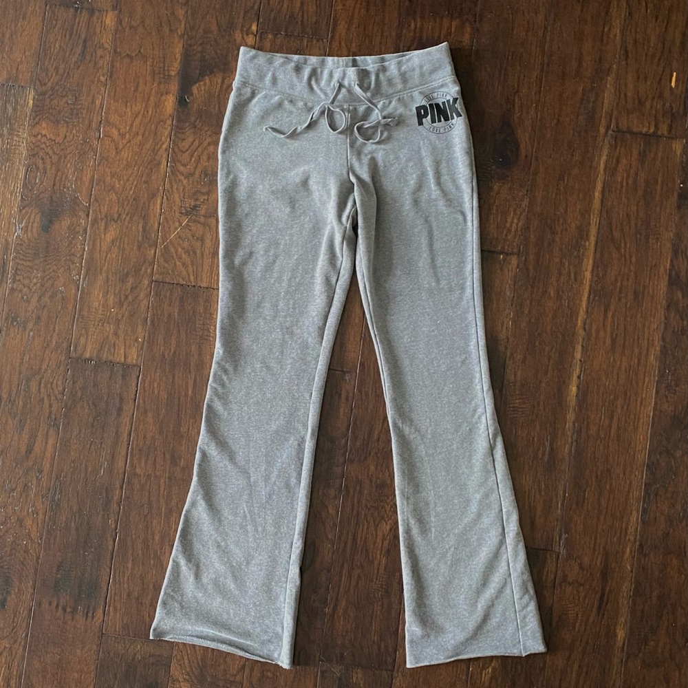 PINK Original Victoria’s Secret Flared Grey Sweatpants w/ Pocket, MEDIUM